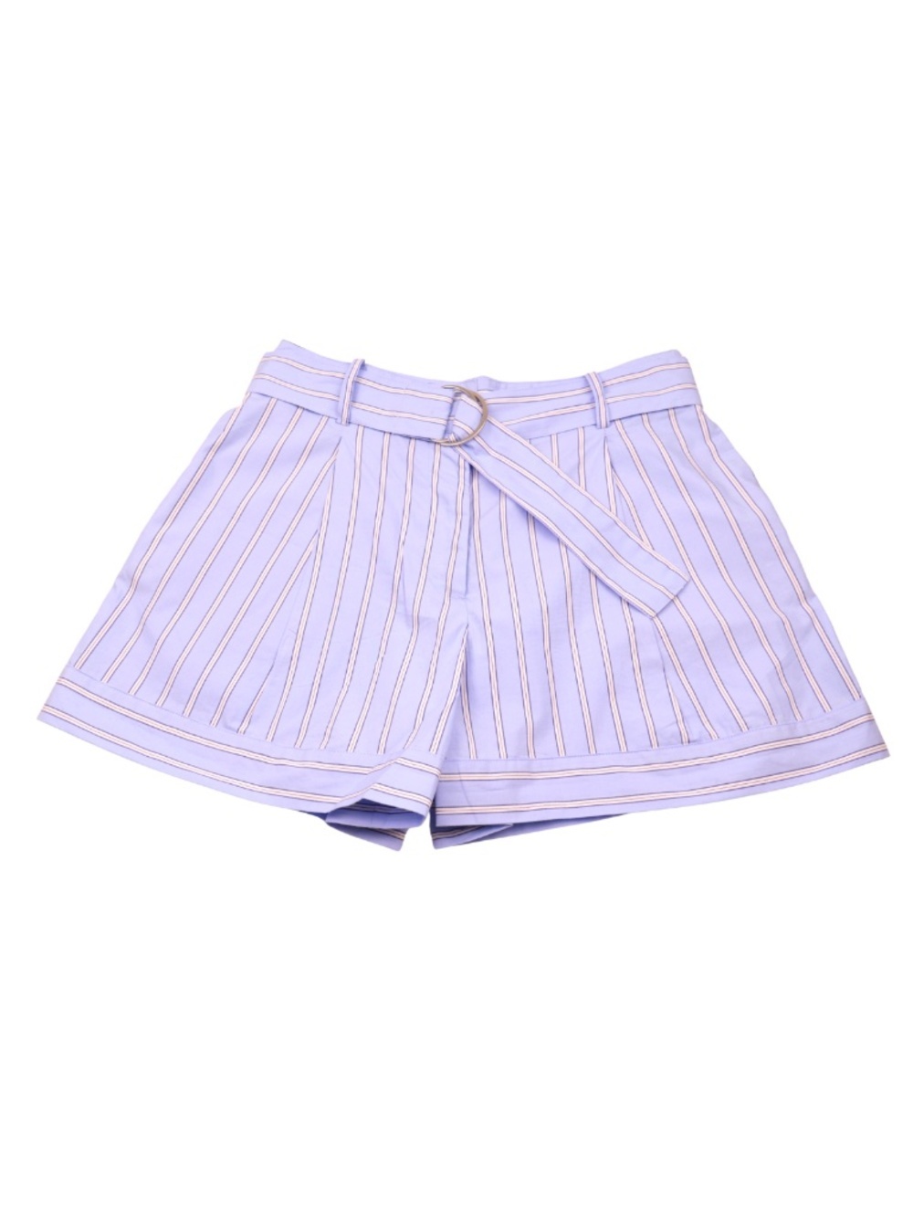 Zara Blue & White Striped Paperbag Waist Tie Shorts Size Small
